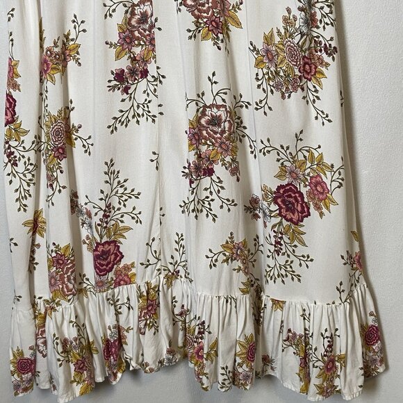 Torrid Challis Caplet Skater Dress Womens 2X Cream Floral Print Surplice Neck - Picture 16 of 16